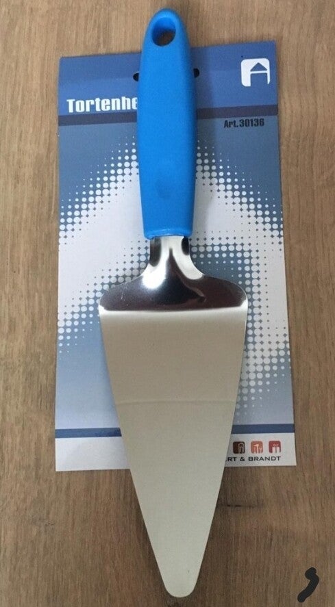 Taartschep RVS – 25 cm – blauw