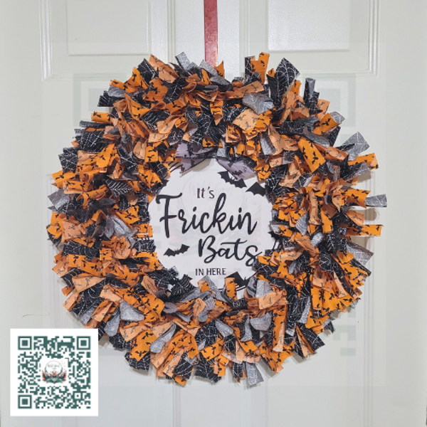 18" Frickin Bats Rag Wreath