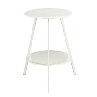 Mica Decorations Seatle Bijzettafel Rond voor Buiten - Koffietafel - Salontafel Buiten - Ook als Plantentafeltje of Plantenstandaard - Metaal - 58 x 46 cm - Wit