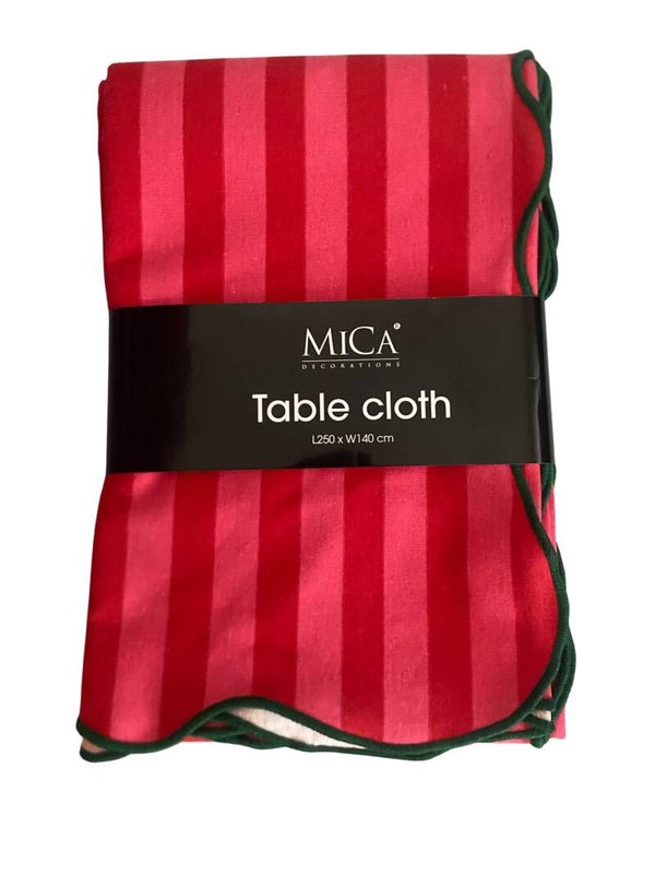 Mica Tafelkleed Strepen Fuchsia 250x140 cm – Groot Tafelkleed – Decoratief Tafelkleed voor Binnen en Buiten