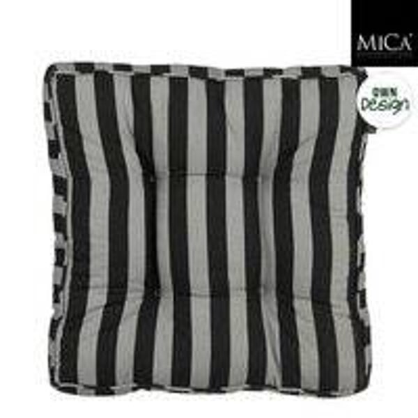 Mica Decorations Matraskussen Kim - 47 x 47 x 7 cm - Zwart
