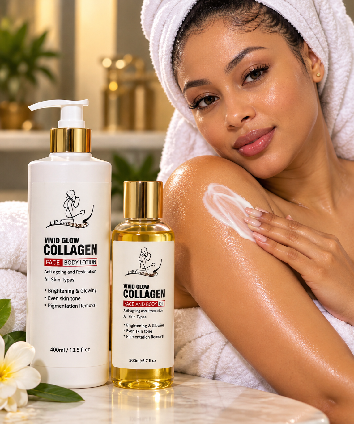 LDP Vivid Glow Collagen Firming Body Duo (  Lotion + Body Oil )