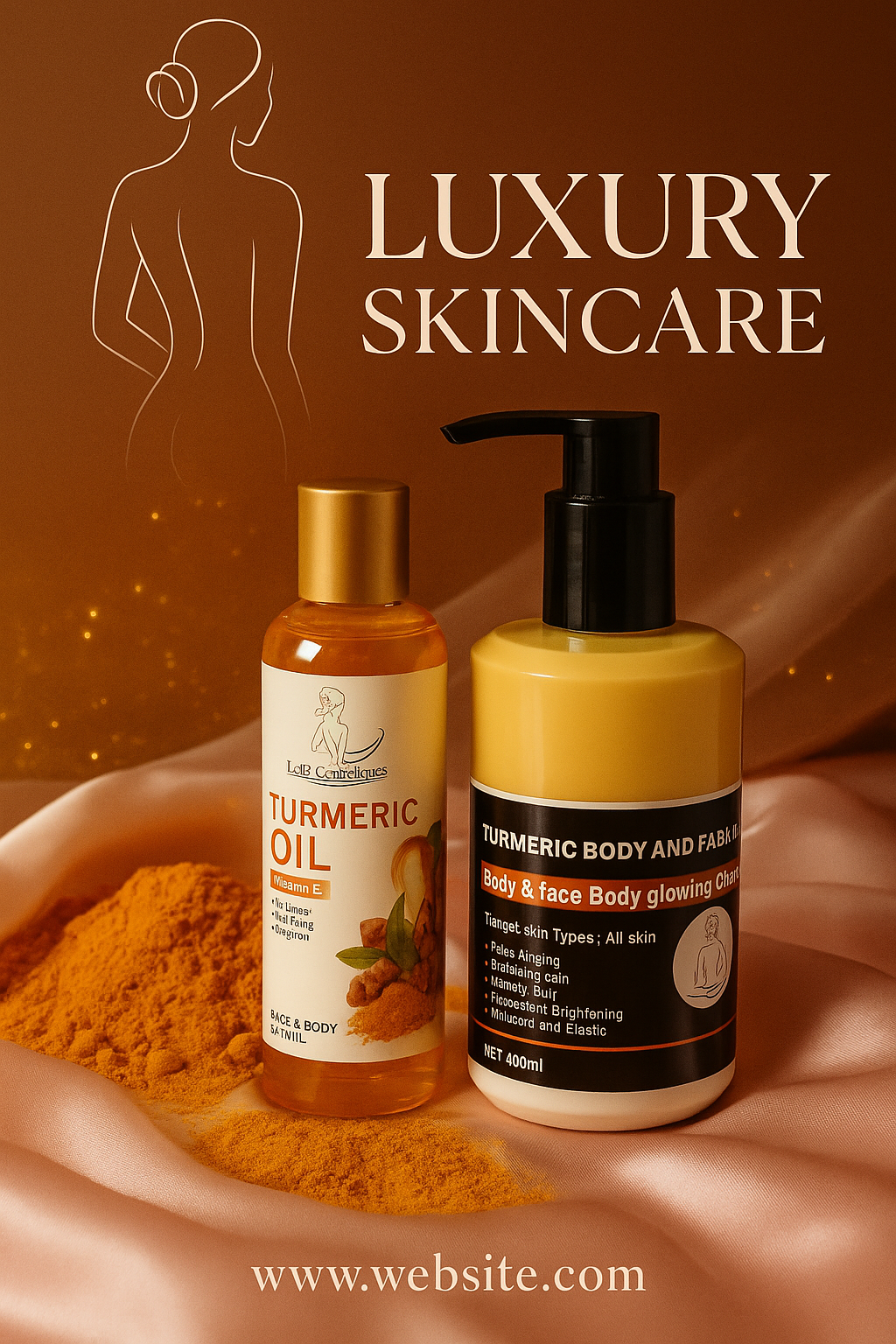 🌿 Turmeric Lotion ’n’ Oil Combo – Glow Naturally