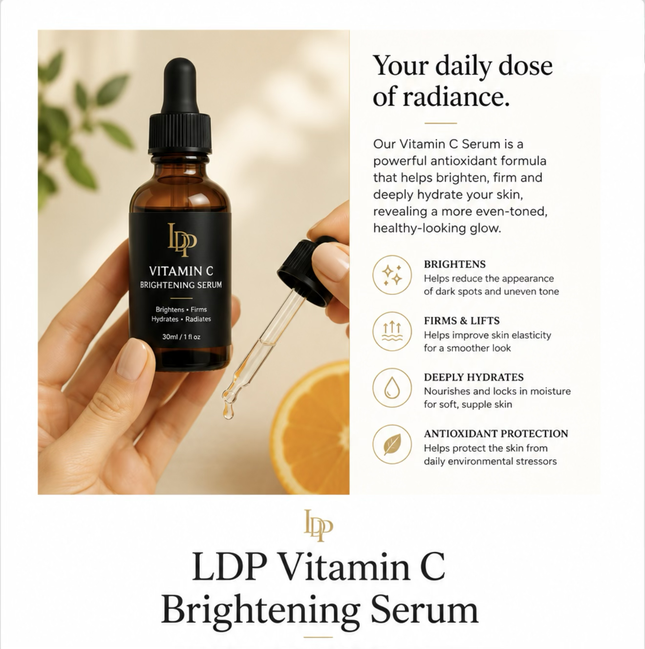 ✨ LDP Vitamin C Brightening Serum (BRIGHTEN • FIRM • HYDRATE • RADIATE )