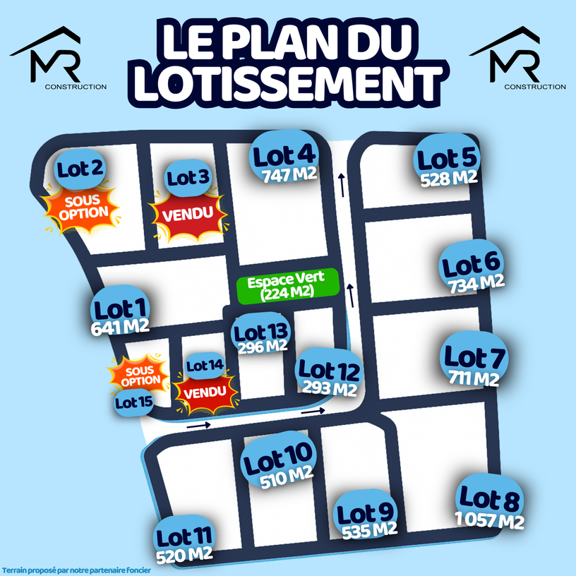Plan du lotissement Pralong - MR Construction