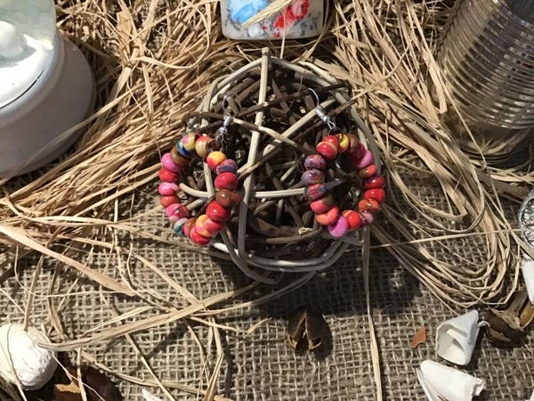 Boucle d’oreille perles en pâte fimo