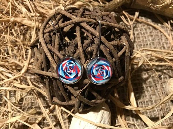 Boucles d oreilles boule colorée