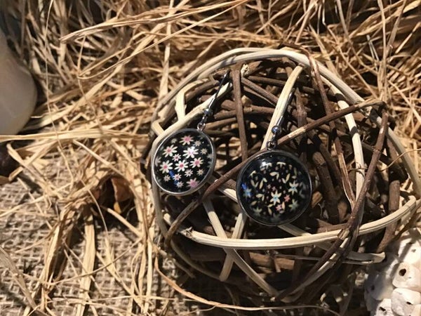 Boucle d’oreille cabochon fantaisie