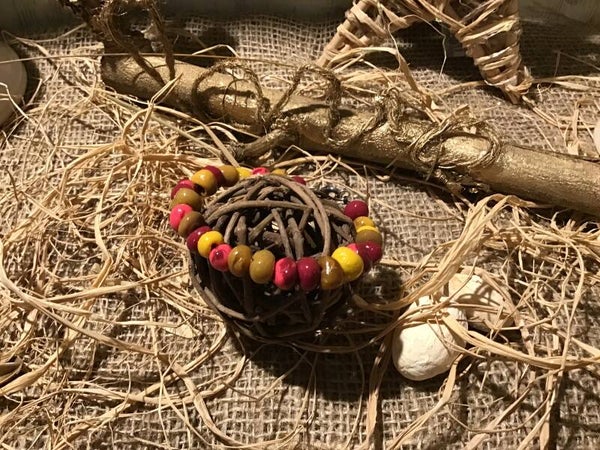 Bracelet perles maison multicolore