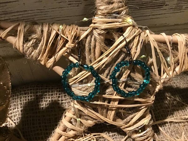 Boucles d’oreilles perles turquoises