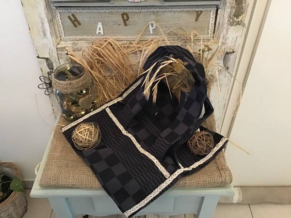 Sac à tarte carreaux gris et noir