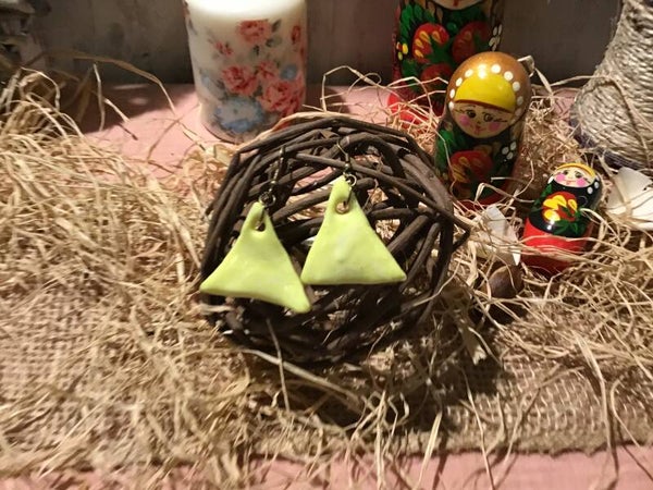 Boucles d’oreilles triangle jaunes