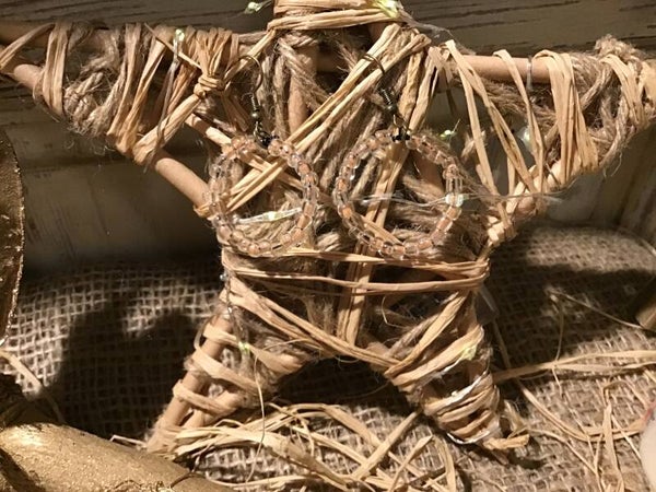 Boucles d’oreilles perles pêches