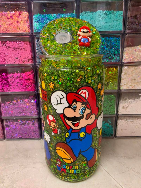 Super Mario Brothers 16oz Snowglobe tumbler