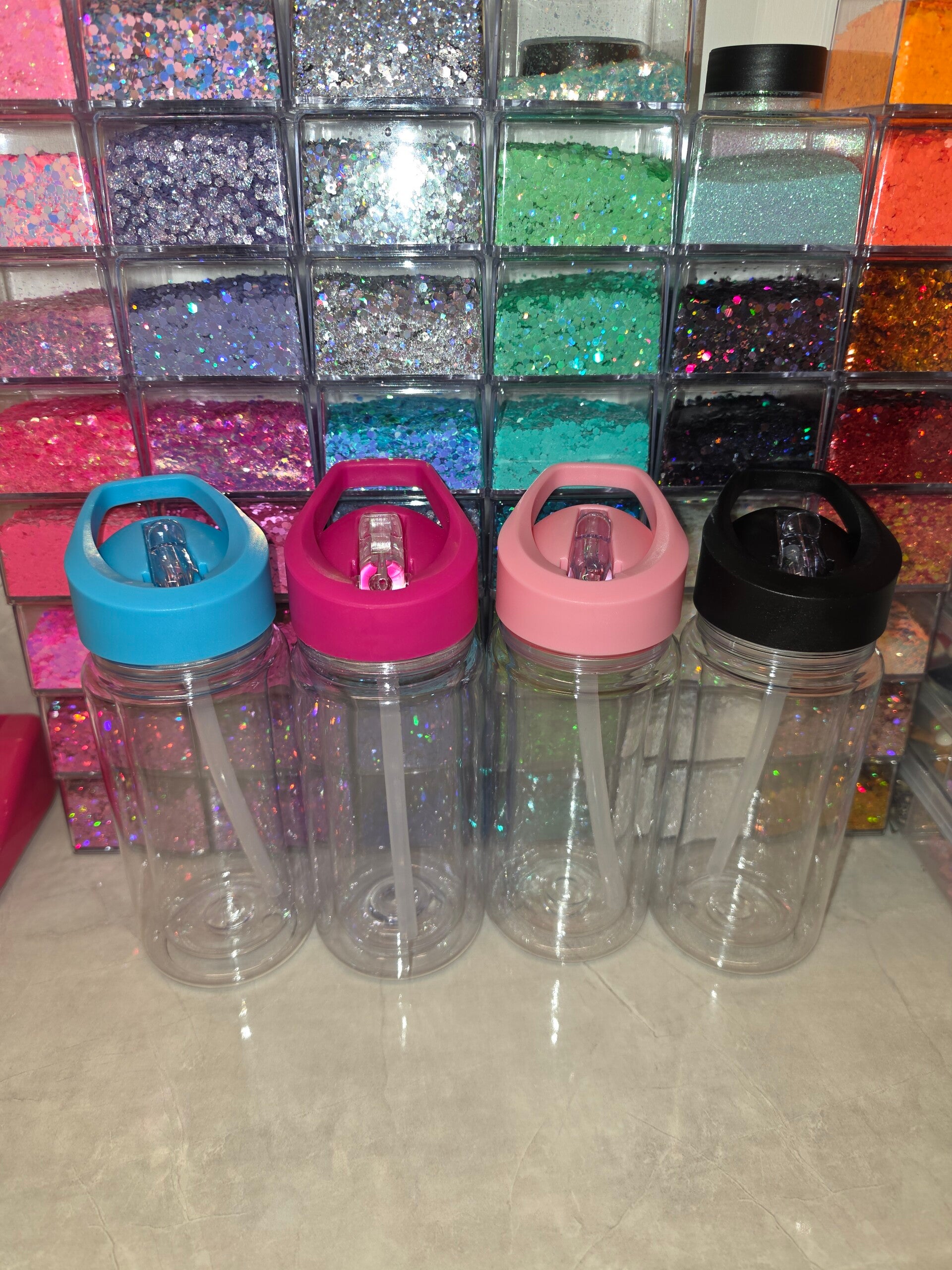 10oz kids Snowglobe bottles with coloured lid for customisation