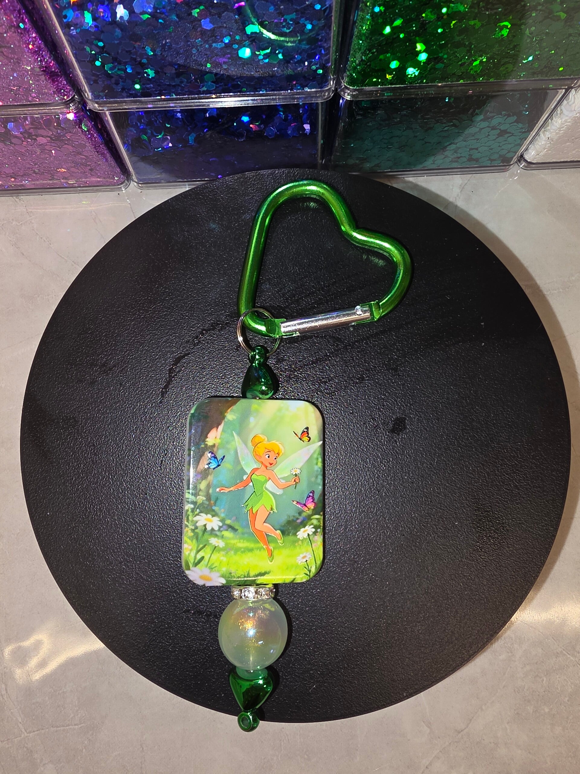 Tinkerbell heart key ring
