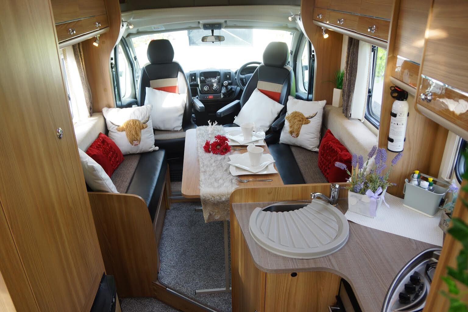 Lots of interior space with a folding table