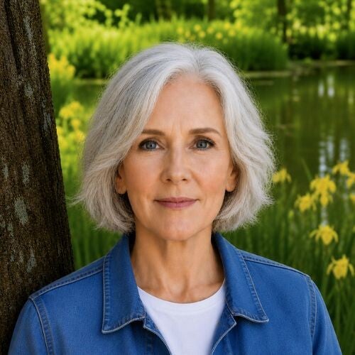 Maya Frost, founder of Collapse Companioning and Collapse Forward, in a park in Amsterdam in spring 2026