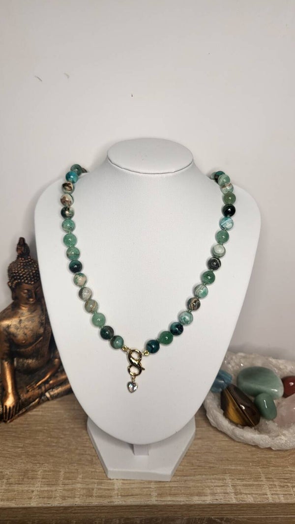 Collier Calcite verte naturelle 8mm "Modifié"