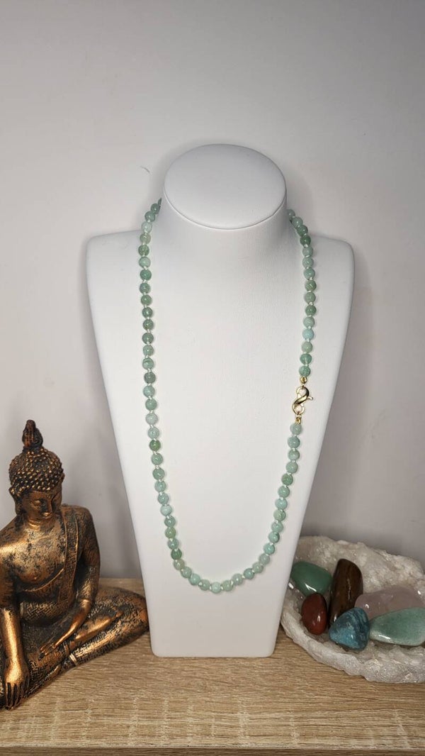 Collier Calcédoine verte 6mm grade "A"