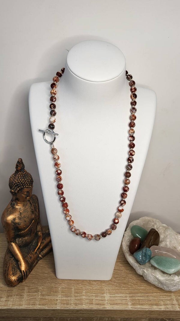 Collier en Agate Mexicaine de 6mm Grade "A"