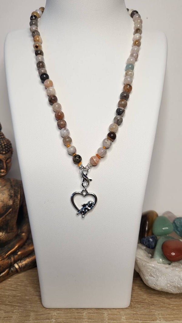 Collier Agate Bambou "AA" de 6mm