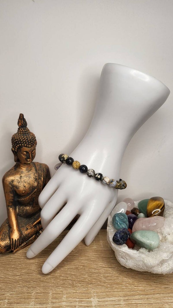 Bracelet Agate Océan bleu