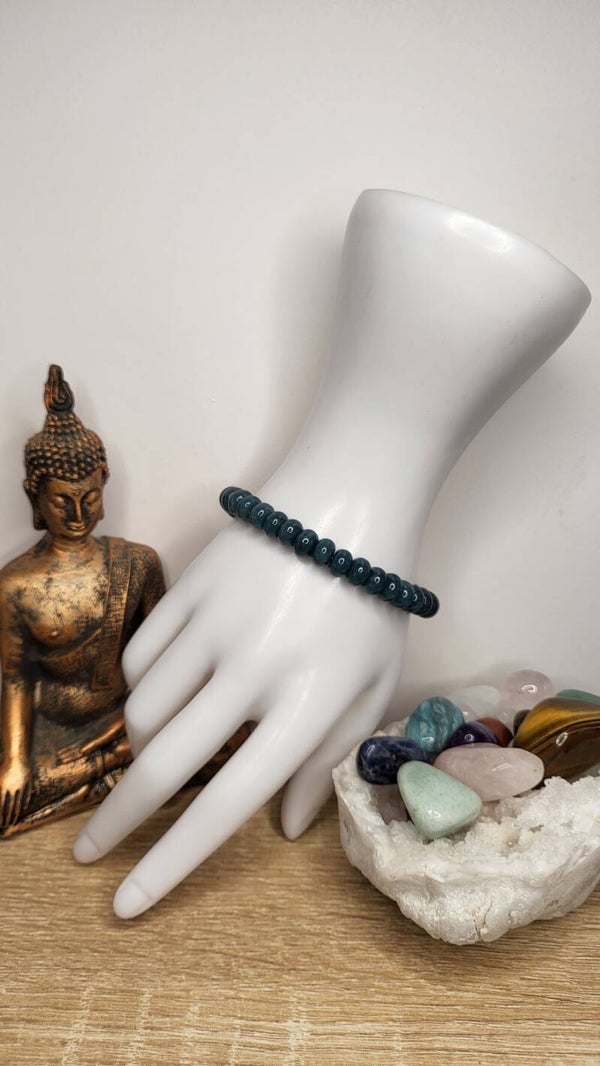 Bracelet rondelle Jaspe bleu 8mm