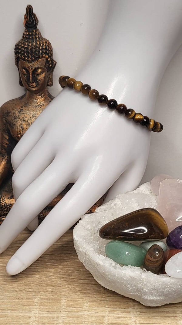 Bracelet Œil de tigre brun 6mm