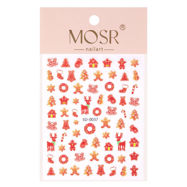 kerststicker rood  0037