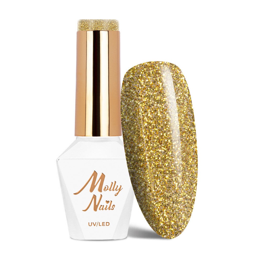 Molly nails gellak 621 glitter goud