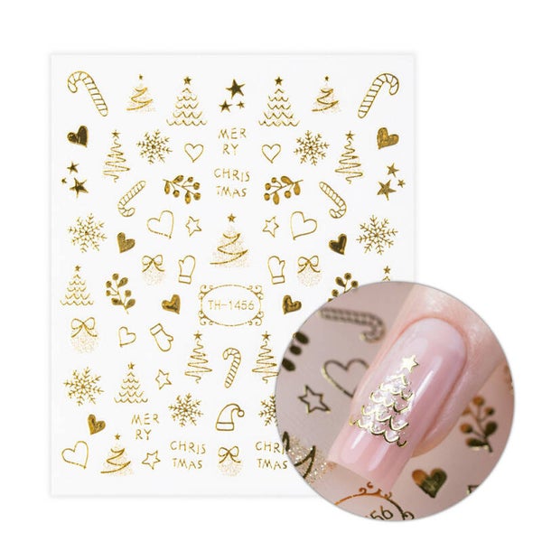 Kerst sticker goud