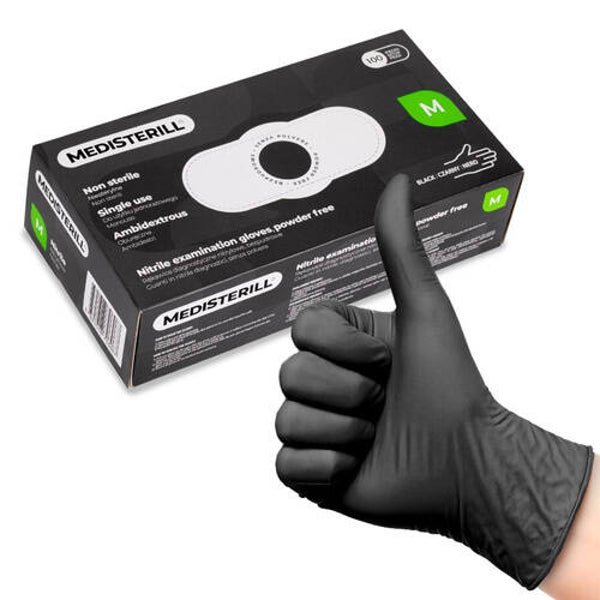 Nitril handschoenen M   zwart