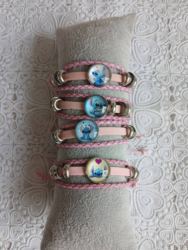 Stitch armband rose