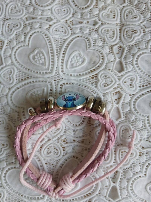 Stitch armband rose