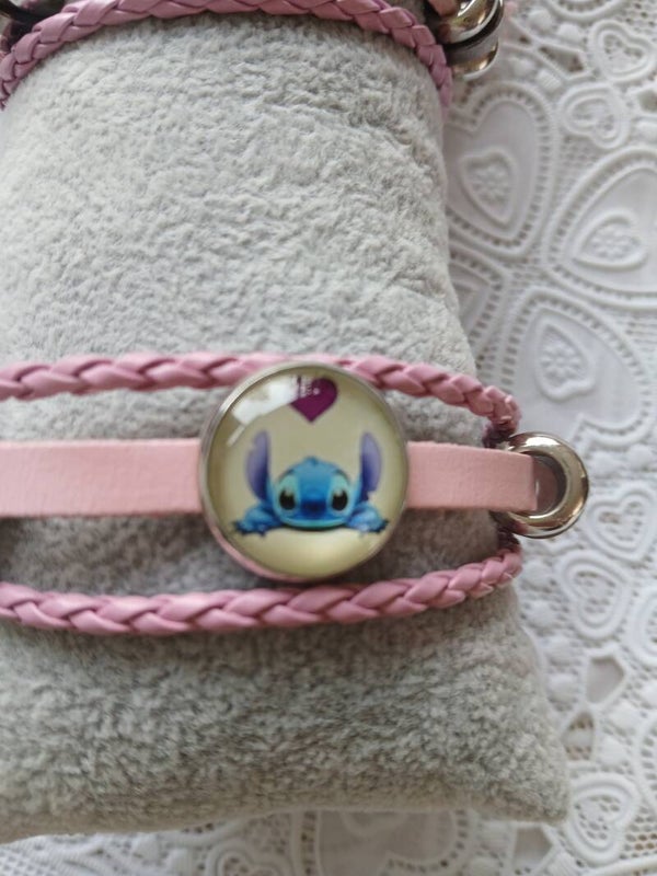 Stitch armband rose