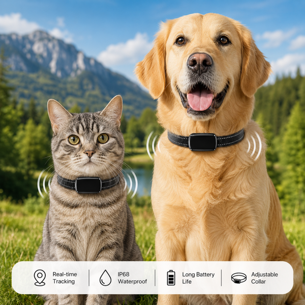 Traceur GPS 4G pour chien et chat – Collier réglable, localisation en temps réel, IP68, batterie 600 mAh