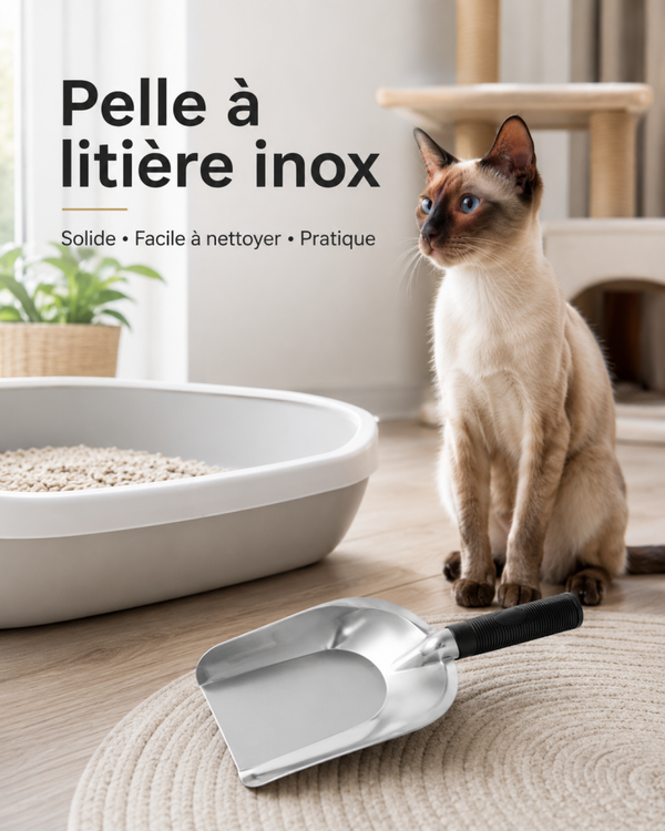 Pelle à litière inox compacte – robuste, pratique et facile à nettoyer