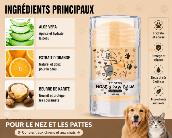 Baume protecteur truffe & coussinets chien/chat – Hydratation douce 45 g