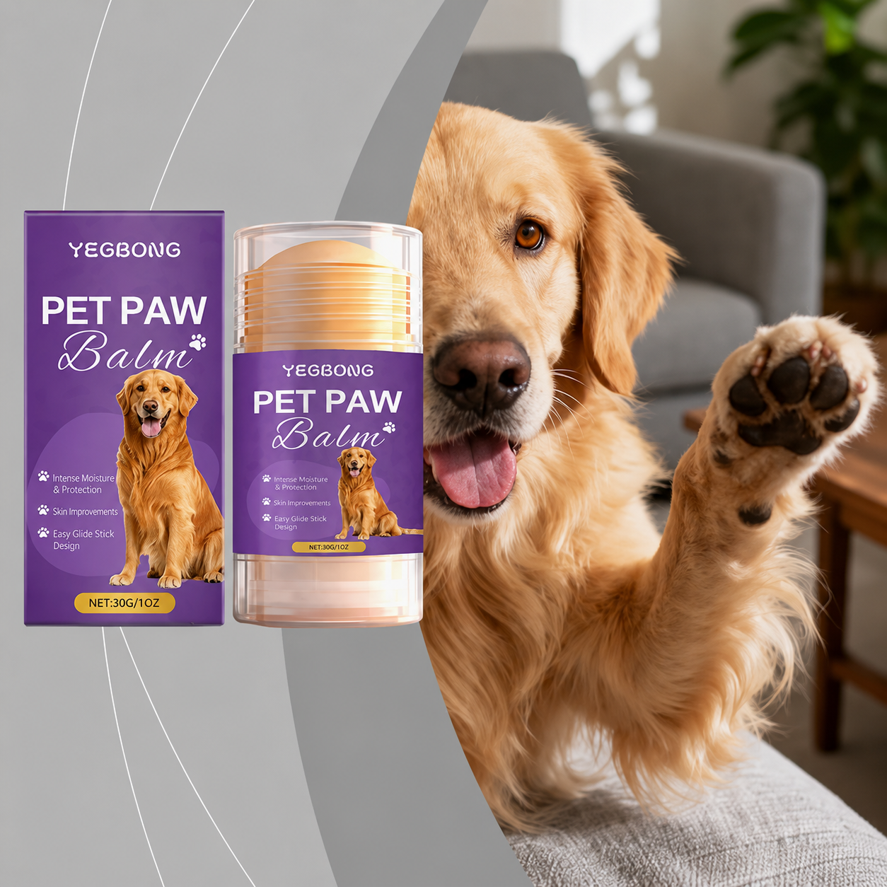 Baume hydratant pattes & truffe chien – Soin zones sèches après balade