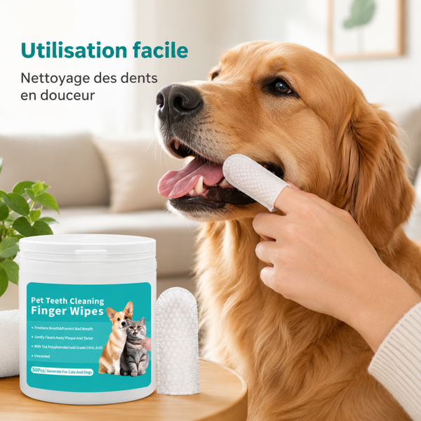 Lingettes multi-usages chien/chat – Yeux, oreilles, dents & petites zones sensibles