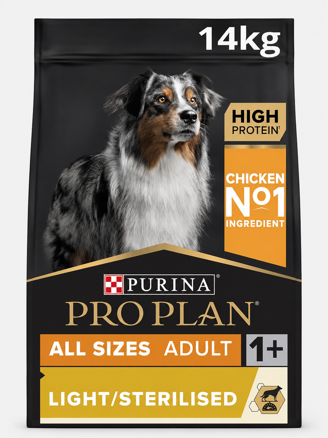 Purina Pro Plan Light / Sterilised – Croquettes au Poulet pour Chien Adulte Stérilisé ou en Surpoids – Toutes Tailles – Sac de 14 kg - 4,71 € /kilo