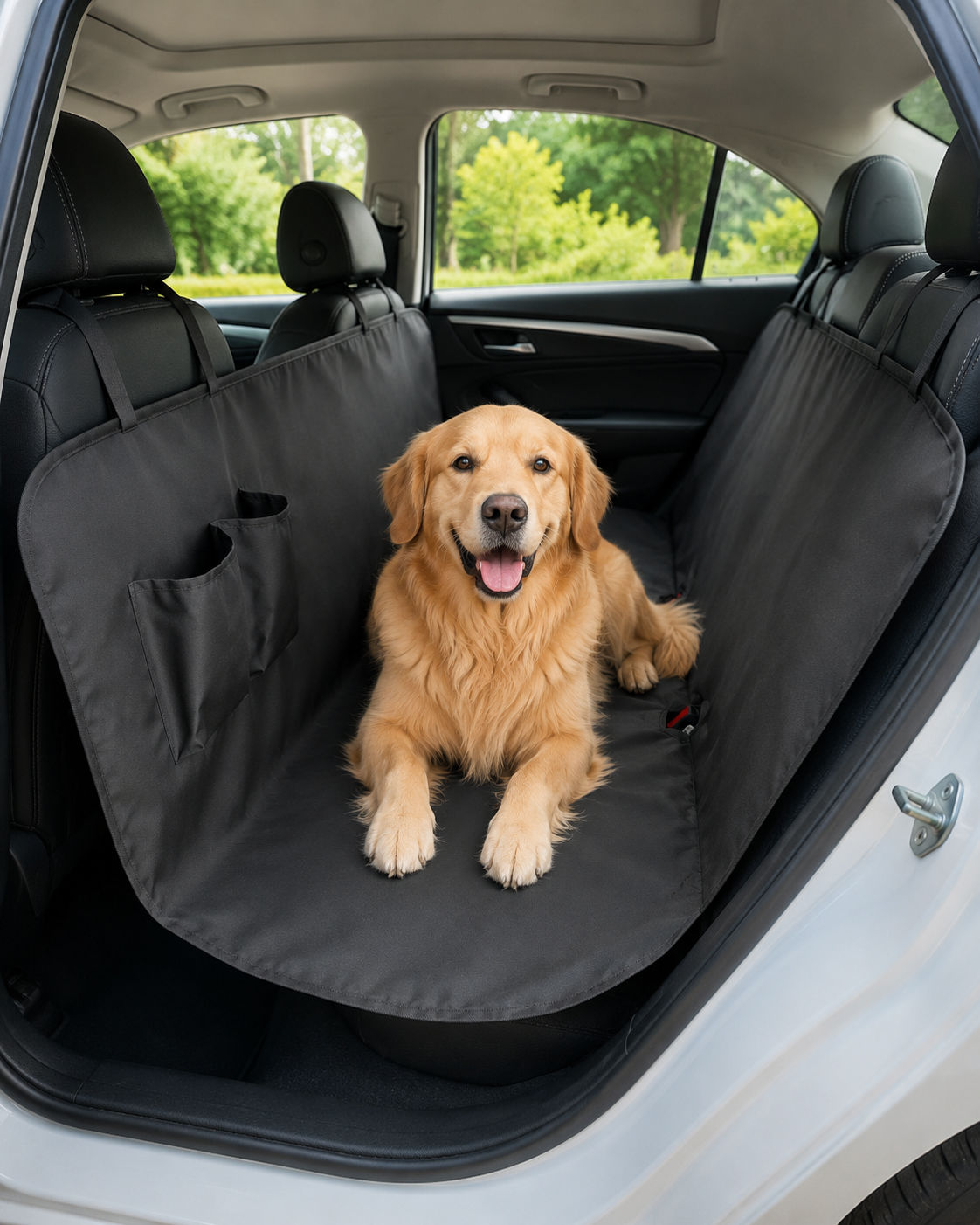Housse hamac imperméable 600D pour chien – Protection de banquette avec poche