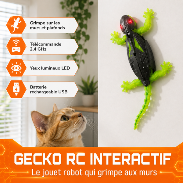 Gecko Robot Radiocommandé HEX BOTS – Grimpe aux Murs & File au Sol