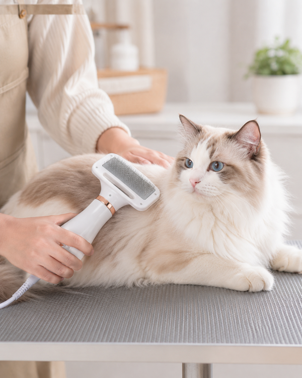 Brosse séchante 2-en-1 pour chien et chat – Sèche et démêle en un seul geste