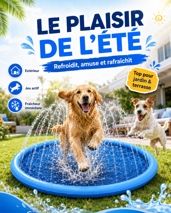 Tapis de Jeu Aquatique à Jets pour Chien – Antidérapant, Résistant et Facile à Installer