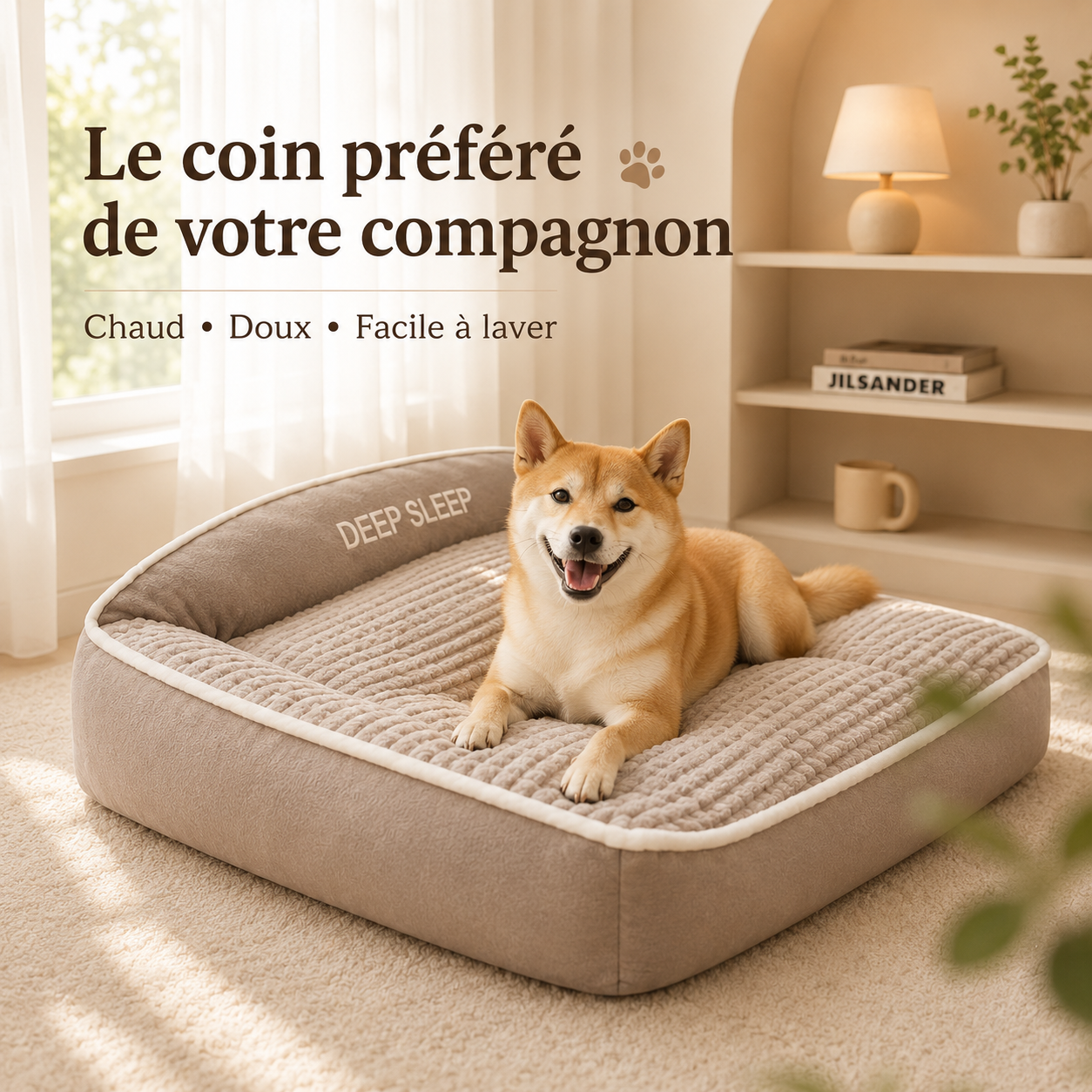 Panier Douillet D’Hiver Pour Chien Et Chat – Coussin Amovible, Lavable Et Antidérapant