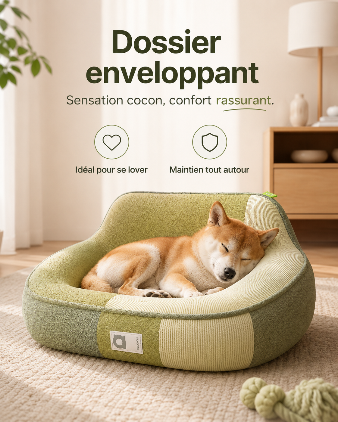 Canapé orthopédique cocon pour chien et chat – Mousse à mémoire de forme