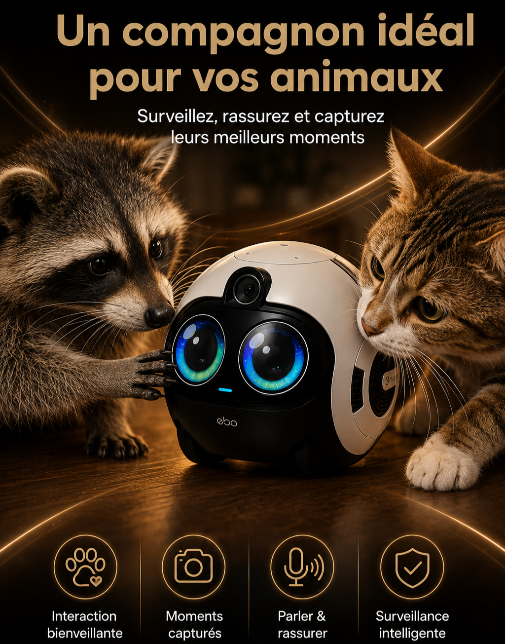 Enabot EBO Max FamilyBot – Robot Compagnon Intelligent avec Caméra 4K, IA Multimodale, Appels Vidéo et Surveillance Mobile