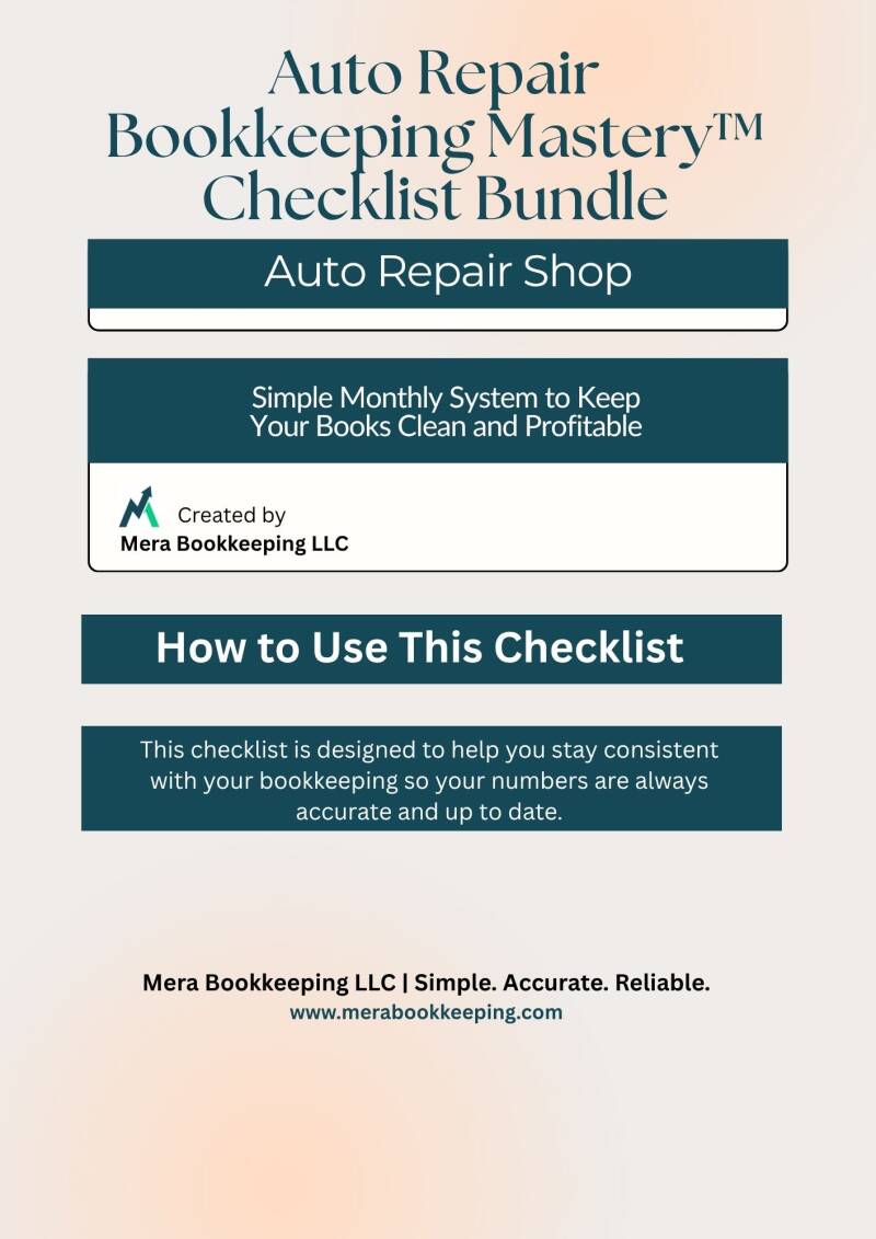 Auto Repair Bookkeeping Mastery™ Checklist Bundle